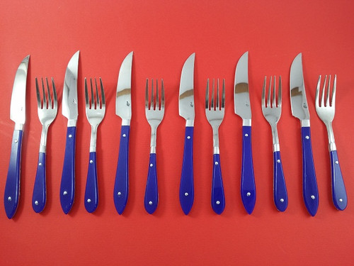 کارد وچنگال میوه خوری آبی