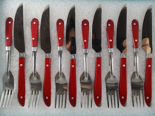 کارد و چنگال میوه خوری قرمز